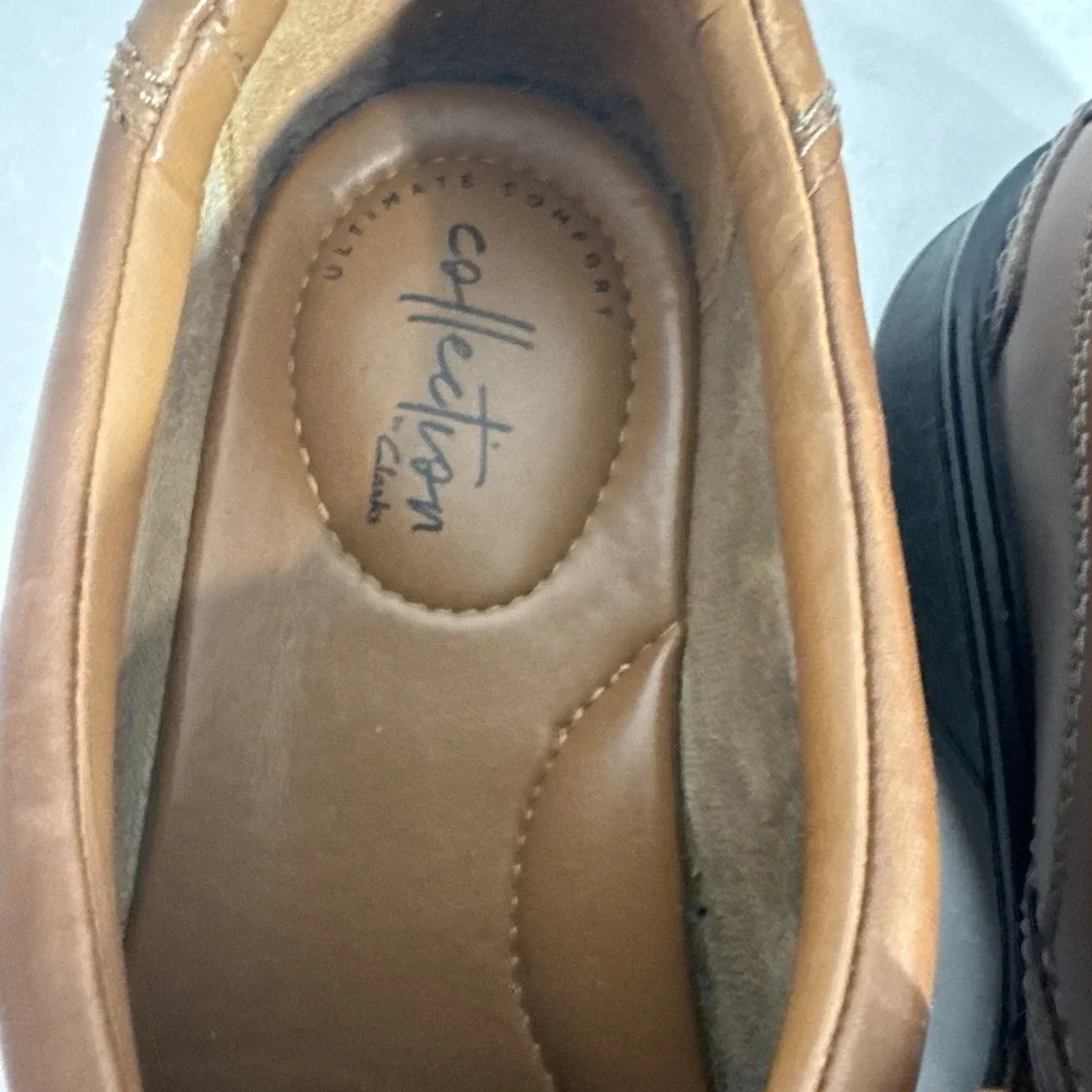Clark's Ultimate Comfort Brown Leather Loafers Made In India Men's Shoes Size 11